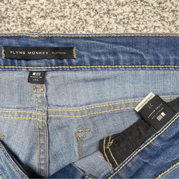 Women’s Flying Monkey Ankle‎ Skinny Distressed Medium Wash Blue Jeans Size 27x28 - Picture 4 of 9